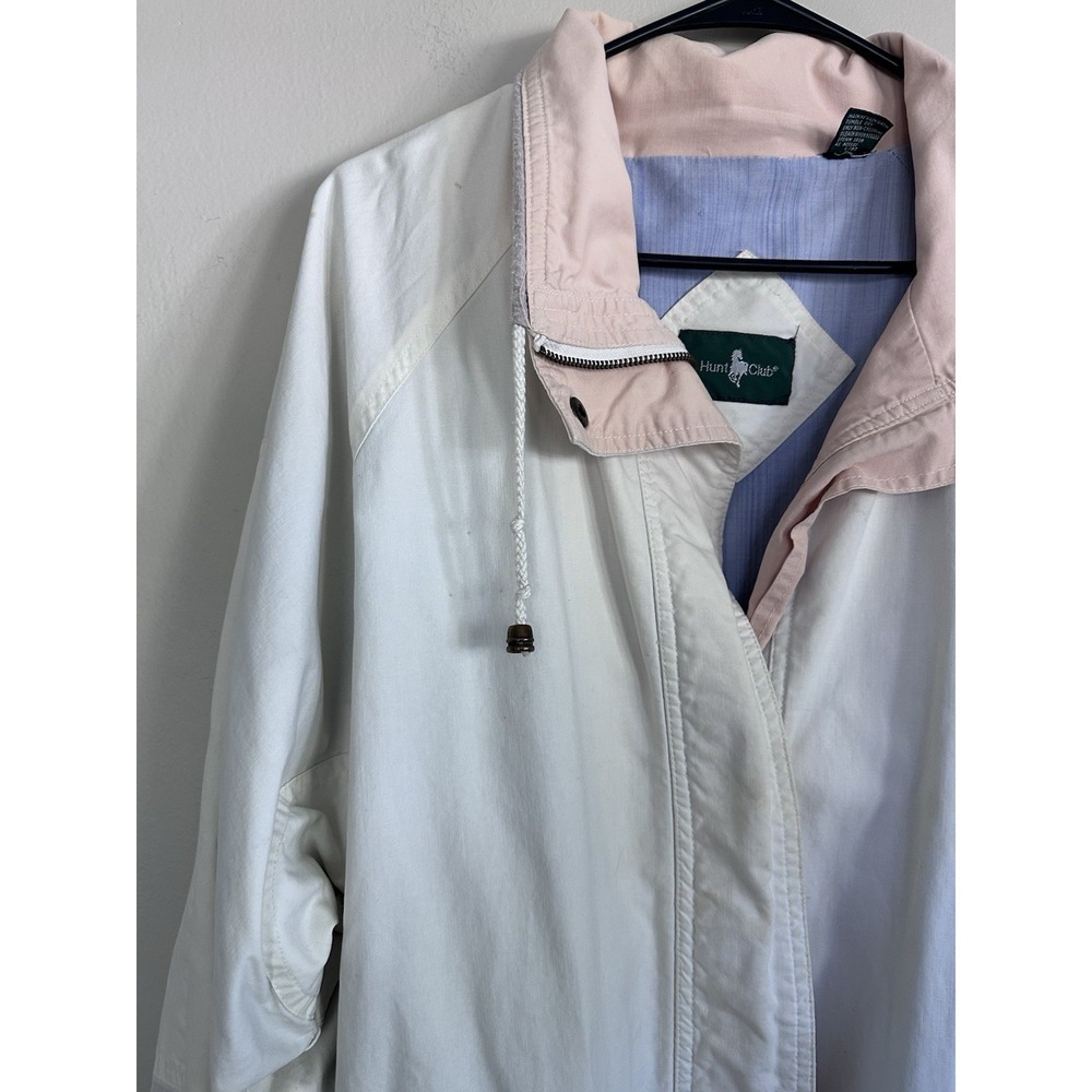 Vintage Hunt Club Cream Windbreaker Anorak Jacket Martha Stewart Look LARGE - Picture 5 of 16